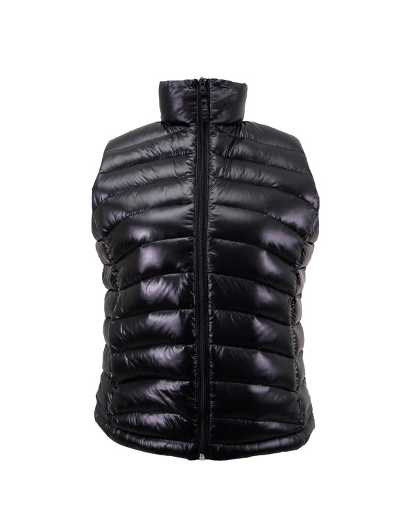 Ladies Light Weight Pocketable Collarless Down Vest Schontex