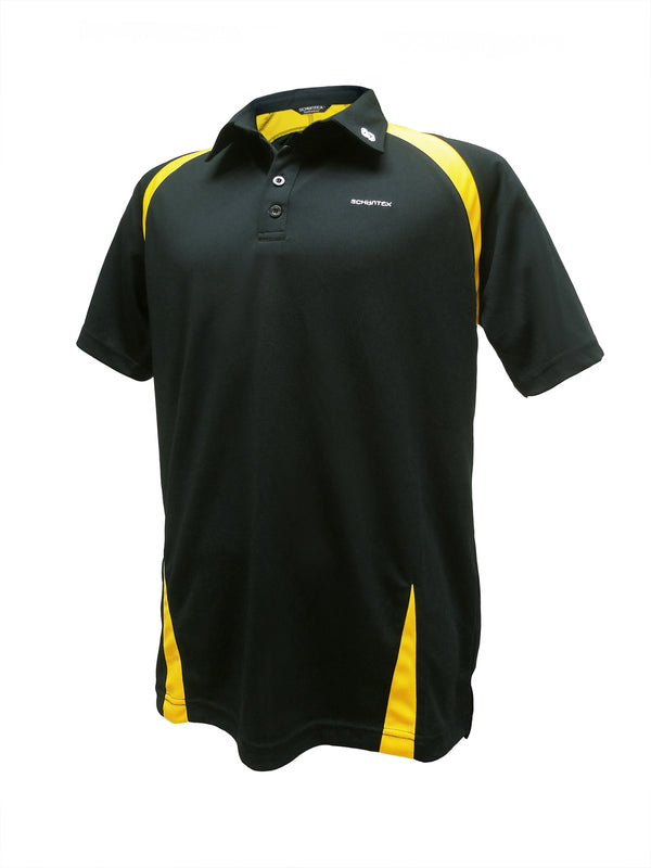 Men's Bamboo Charcoal Polo Shirt (Available in White/Navy, Black/Yellow, Black/Red)