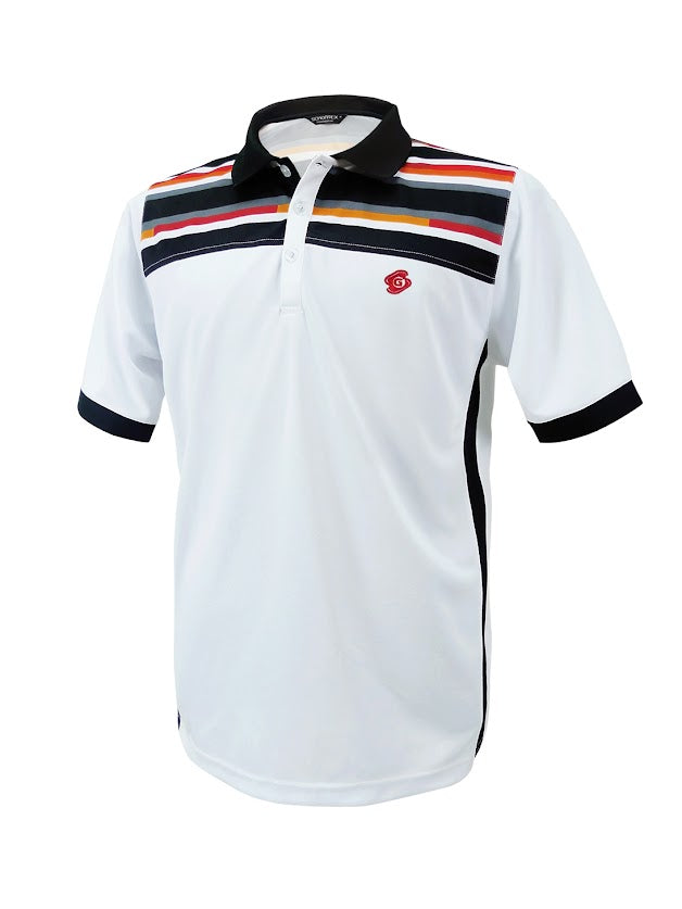 Men's Stripe Bamboo Charcoal Polo Shirt