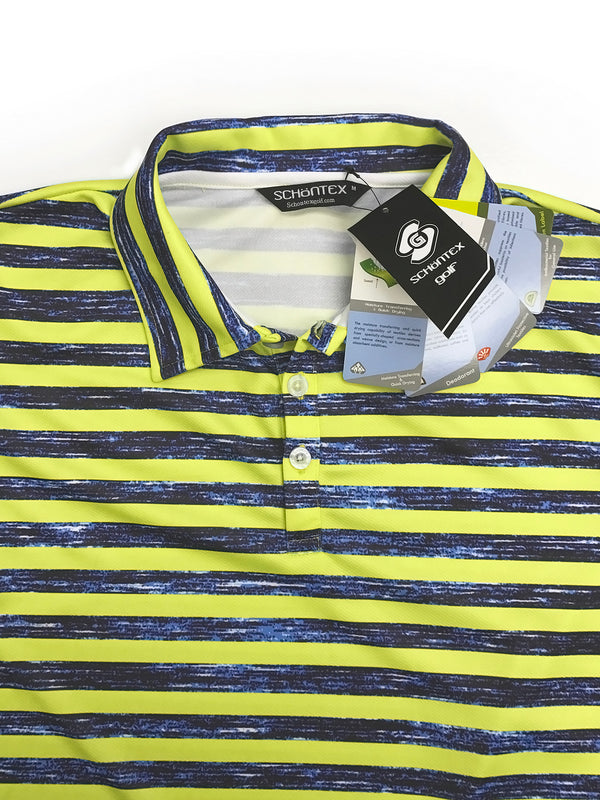 Men's Stripe Bamboo Charcoal Polo Shirt